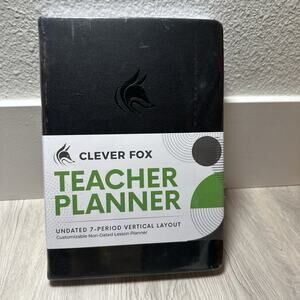 Clever Fox Undated Teacher Planner School Calendars Lesson Plans Black Hard Cove